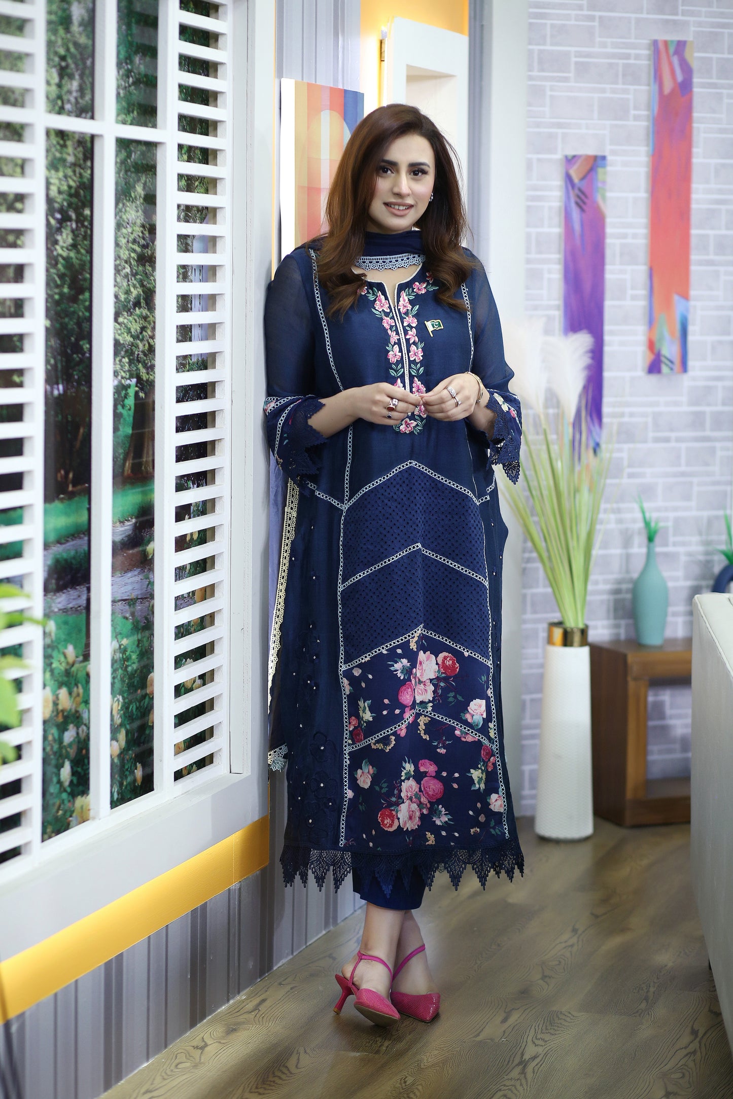 Navy Blue Chicken Kurta