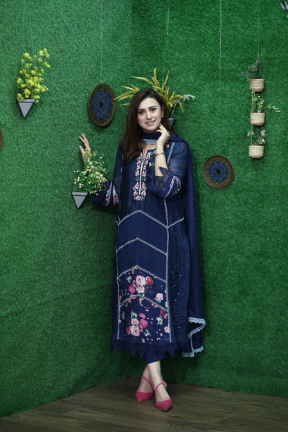 Navy Blue Chicken Kurta