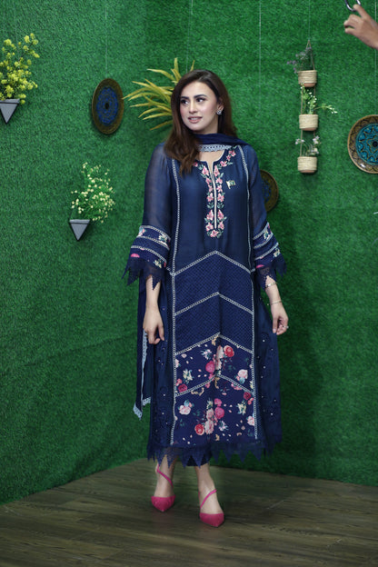 Navy Blue Chicken Kurta