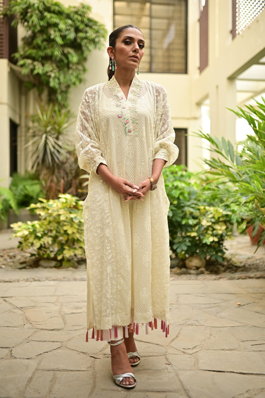 Pastel Blonde ( Kurta with pants)