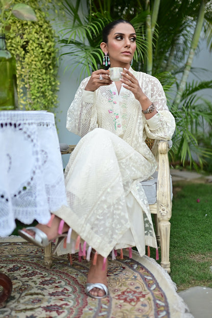 Pastel Blonde ( Kurta with pants)