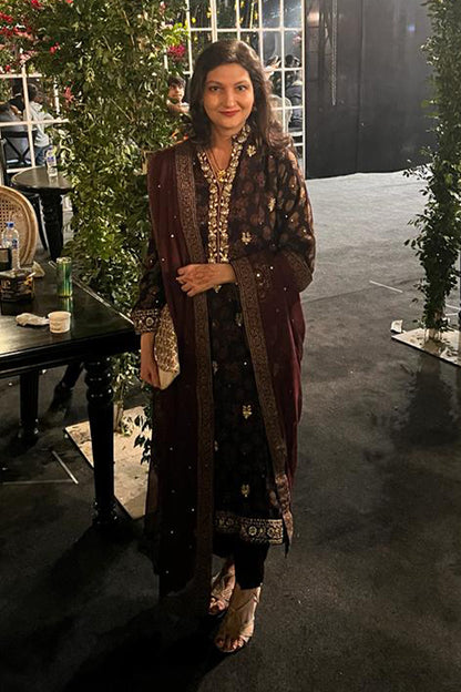 Ajrak Kurta - Pure 60 Gram Georgette with Pants and Dupatta