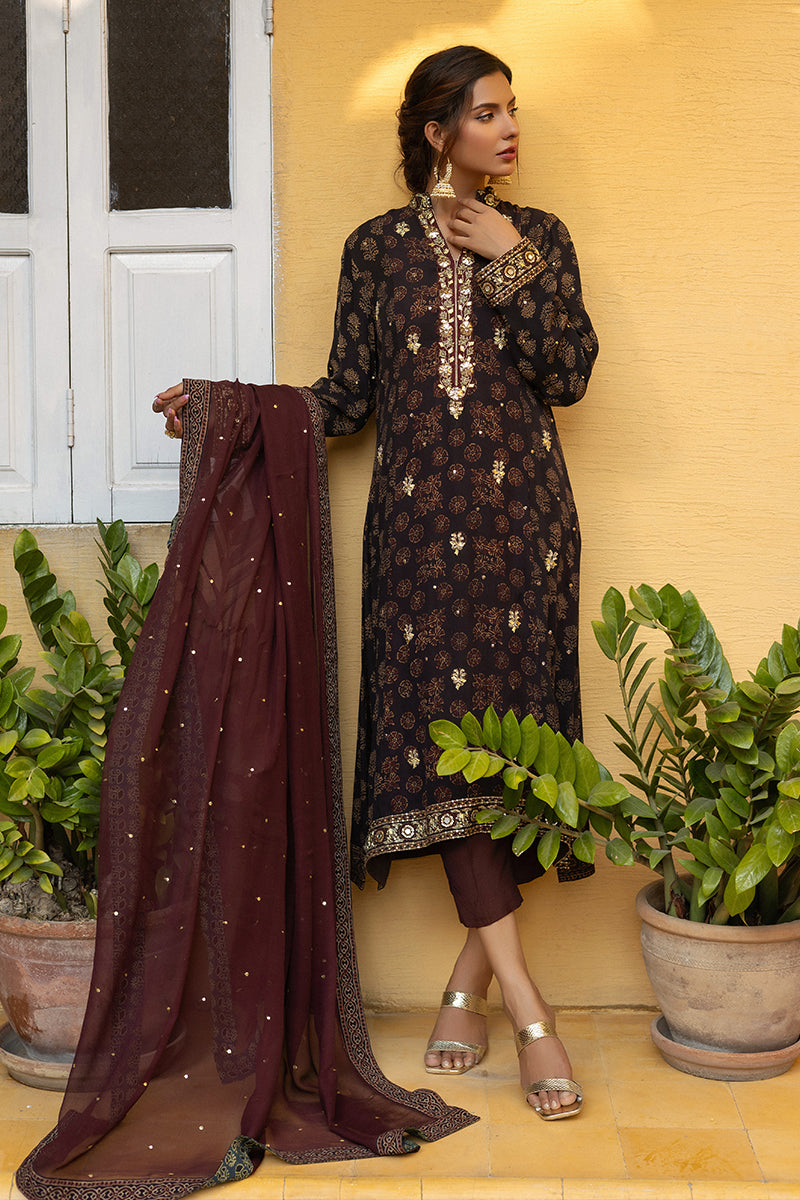 Ajrak  Georgette Kurta -  with Pants and Dupatta