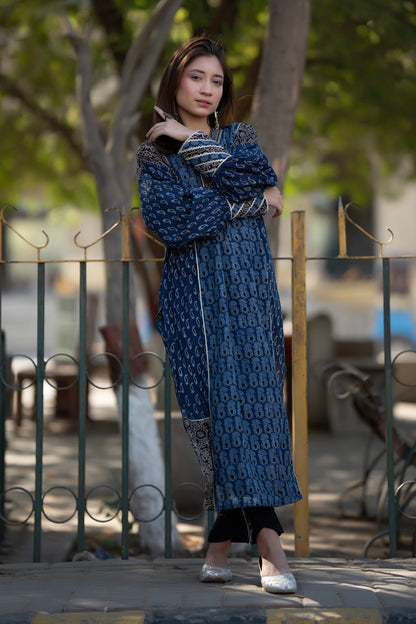 Indigo Ajrak Kurta