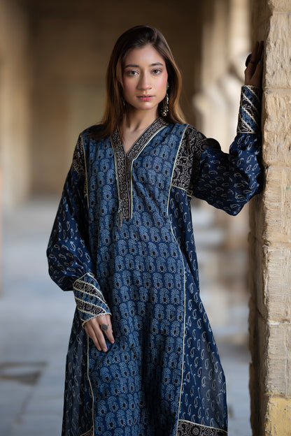 Indigo Ajrak Kurta