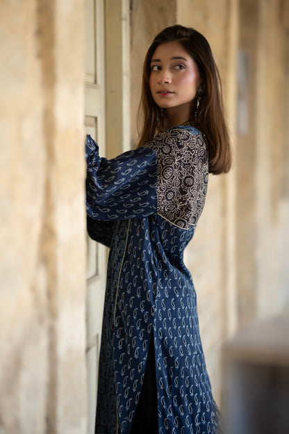 Indigo Ajrak Kurta