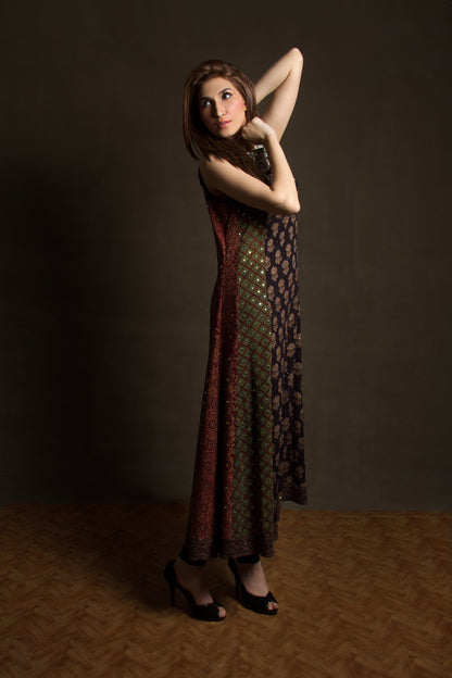 Georgette Ajrak Kurta with Pure Raw Silk Pants