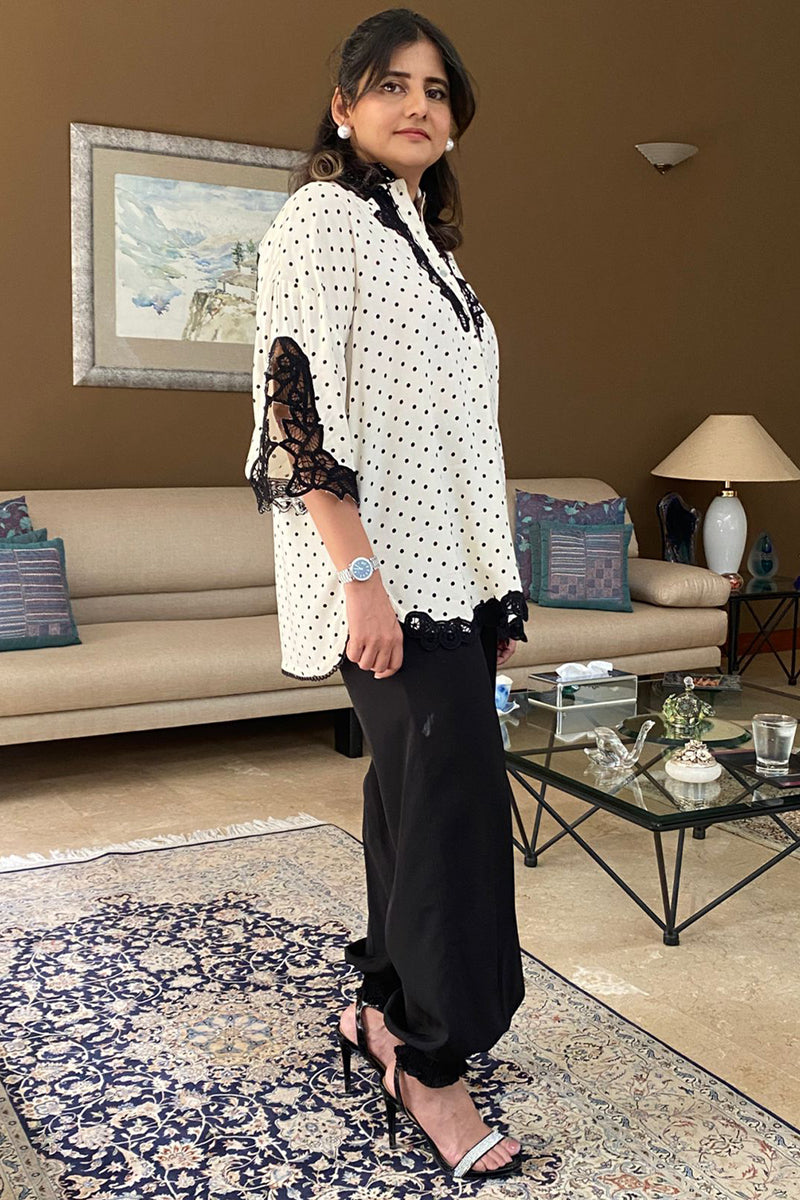 Black Polka Dotted