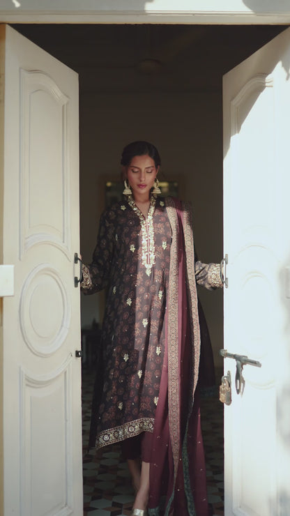 Ajrak  Georgette Kurta -  with Pants and Dupatta