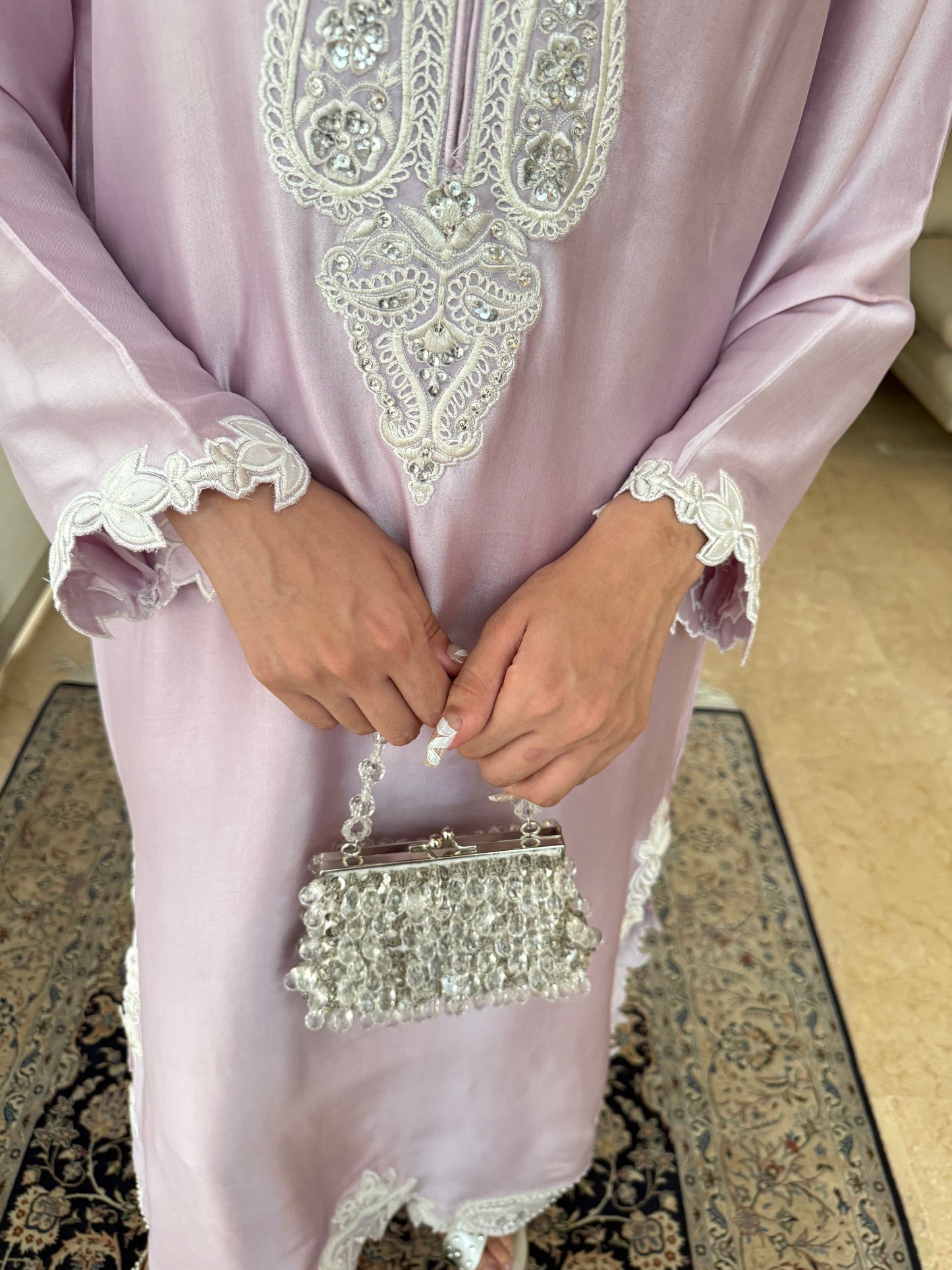 PETAL SILK KAFTAN SET