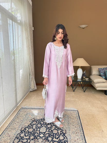 PETAL SILK KAFTAN SET
