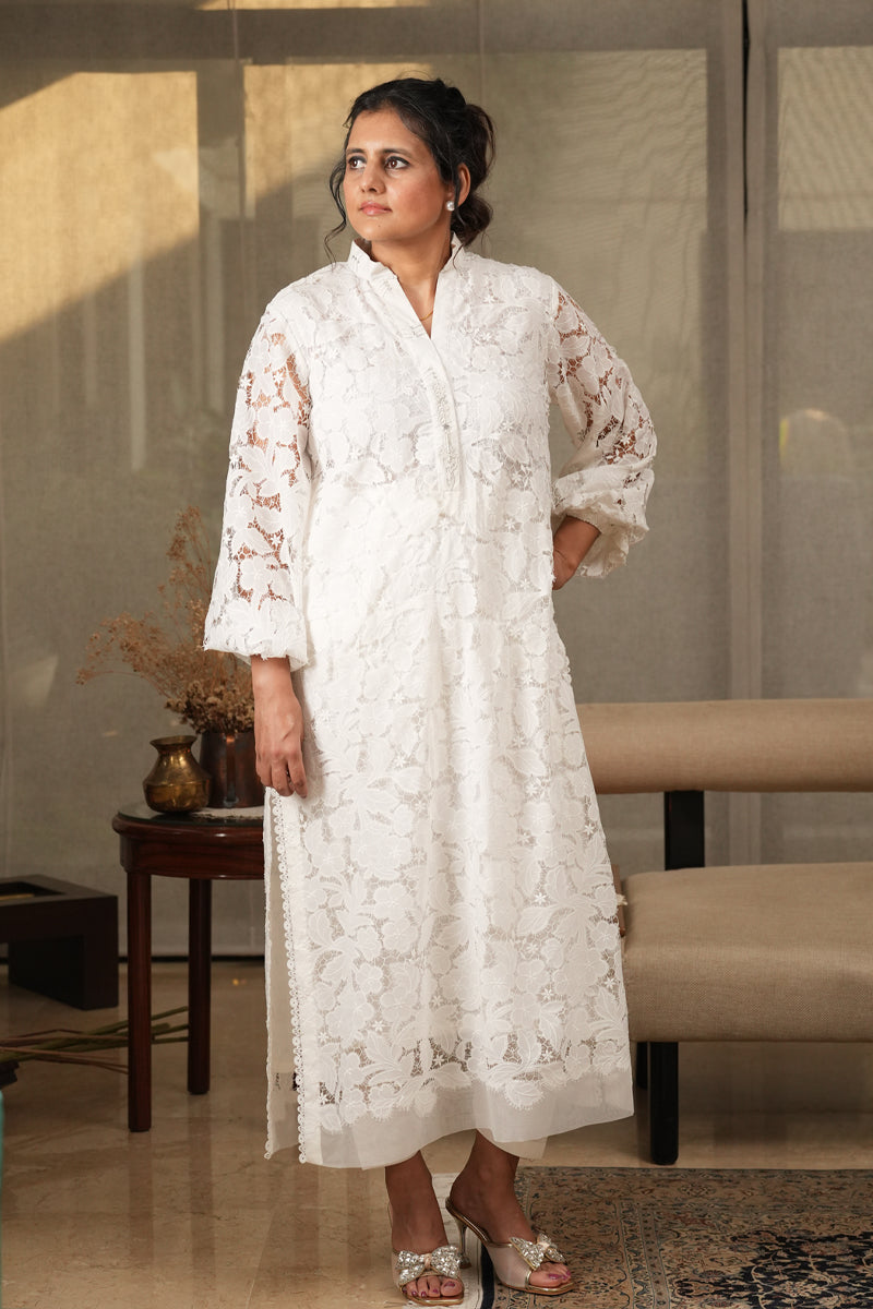 White Lace Kurta