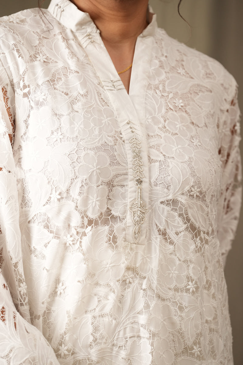 White Lace Kurta