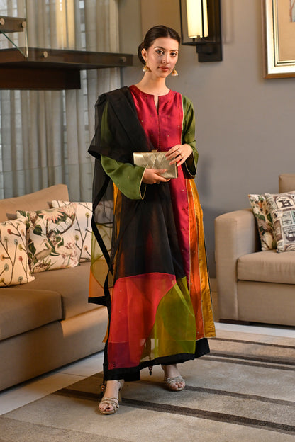 Sheesha Silk Multicolour Kurta