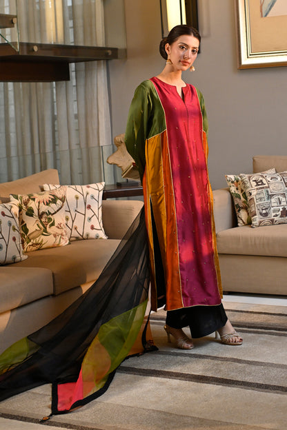 Sheesha Silk Multicolour Kurta