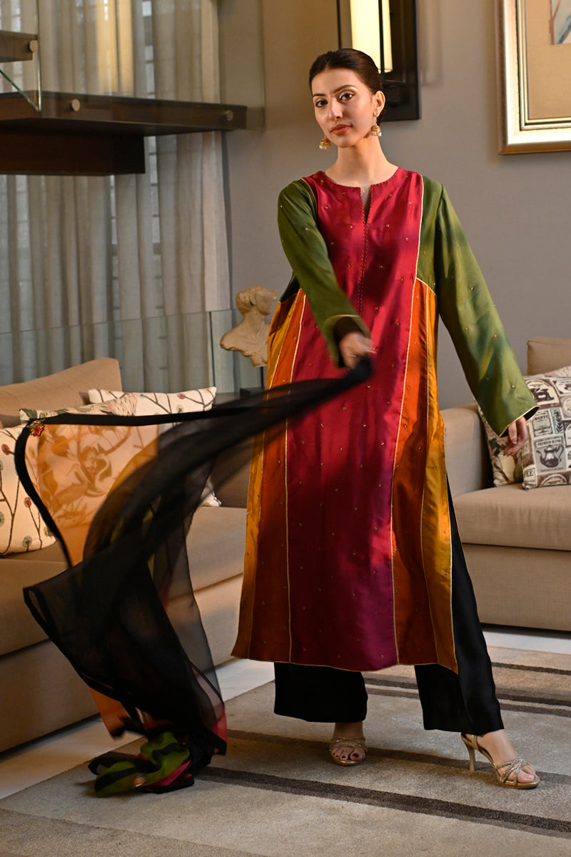 Sheesha Silk Multicolour Kurta