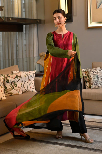 Sheesha Silk Multicolour Kurta