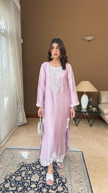 PETAL SILK KAFTAN SET