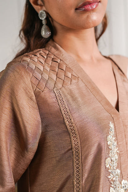 MOCHA KURTA AND TROUSER SET