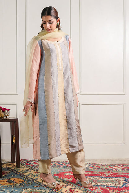STRIPE KURTA AND TROUSER SET
