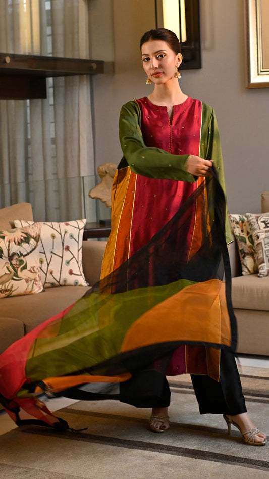 Sheesha Silk Multicolour Kurta